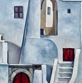 Painting, Red Door, Emil Aziz