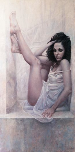 Painting, The moon is romantic, Pascal Chôve